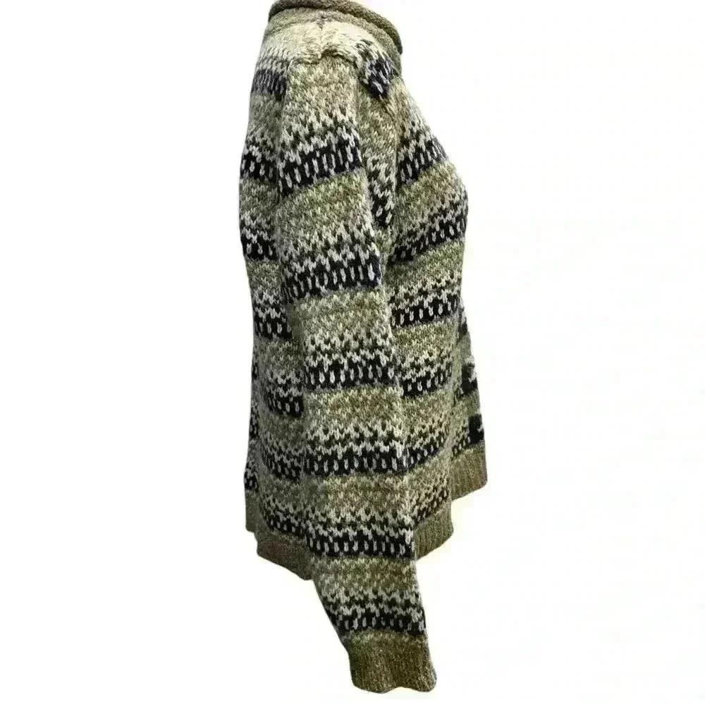 Vintage Baxter and Wells Moc neck Sweater Pullover Brown Wool Blend medium
